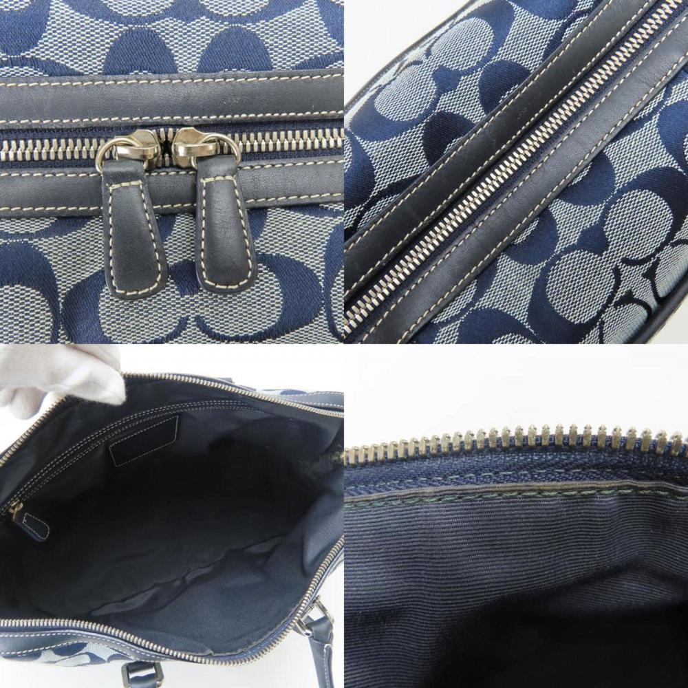 Coach handbag 6046 signature canvas leather navy blue women's COACH - Picture 8 of 11